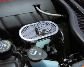 American Car Craft Perforated Stainless Master Cylinder Cover w/Chrome Cap Chevrolet Corvette C6 | Z06 | GS 2009-2013
