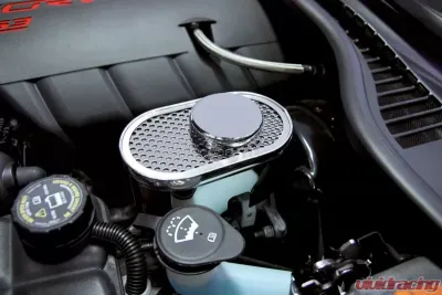 American Car Craft Perforated Stainless Master Cylinder Cover w/Chrome Cap Chevrolet Corvette C6 | Z06 | GS 2009-2013 - ACC-043093