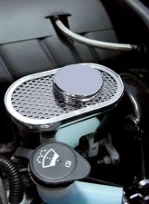 American Car Craft Perforated Stainless Master Cylinder Cover w/Chrome Cap Chevrolet Corvette C6 | Z06 | GS 2009-2013                                     - ACC-043093 - Image 3