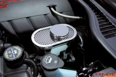 American Car Craft Perforated Stainless Master Cylinder Cover w/Chrome Cap Chevrolet Corvette C6 | Z06 | GS 2009-2013 - ACC-043093