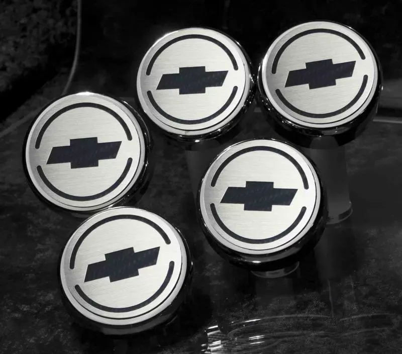 American Car Craft Cap Cover Set Bowtie Carbon Fiber 5pc Automatic Chevrolet - ACC-043096-BBLK