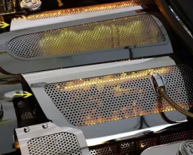 American Car Craft LED Blue Perforated Stainless Steel Illuminated Fuel Rail Replacement Covers Chevrolet Corvette C6 2005-2007