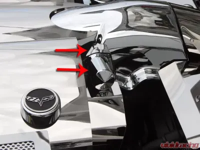 American Car Craft 2Pc Chrome Throttle Body Motor Cover Chevrolet Corvette C6 2005-2007 - ACC-043109