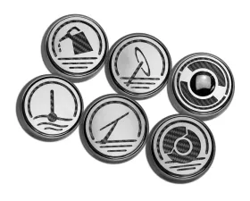 American Car Craft 6Pc Manual Trans Black Carbon Fiber Executive Series Fluid Cap Covers Chevrolet Corvette C6 2005-2013