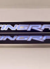 American Car Craft 2Pc Blue Led Carbon Fiber Replacement Door Sills Chevrolet Corvette Stingrays C7 2014-2019                                     - ACC-051004-BLUL - Image 3