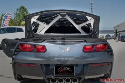American Car Craft Trunk Lid Plate Trim Kit w/Brushed Brace Chevrolet Stingray C7 2014-2019 - ACC-051020