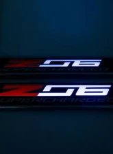 American Car Craft 2Pc Carbon Fiber Replacement Light Up Door Sills Chevrolet Corvette Z06 C7 2014-2019                                     - ACC-051026 - Image 2