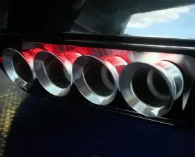 American Car Craft Red LED Brushed Exhaust Filler Panel Chevrolet Corvette C7 | Z06 | Z51 | ZR1 2014-2019