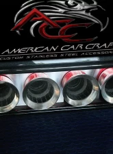 American Car Craft Red LED Brushed Exhaust Filler Panel Chevrolet Corvette C7 | Z06 | Z51 | ZR1 2014-2019                                     - ACC-052002 - Image 2