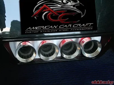 American Car Craft Red LED Brushed Exhaust Filler Panel Chevrolet Corvette C7 | Z06 | Z51 | ZR1 2014-2019 - ACC-052002
