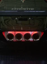 American Car Craft Red LED Brushed Exhaust Filler Panel Chevrolet Corvette C7 | Z06 | Z51 | ZR1 2014-2019                                     - ACC-052002 - Image 3
