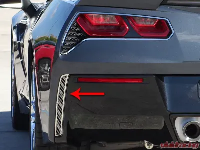 American Car Craft 2Pc Aluminum Stainless Steel Rear Valance Vent Grilles Chevrolet Corvette Stingray C7 2014-2019 - ACC-052004