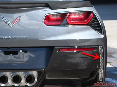 American Car Craft 2Pc Aluminum Stainless Steel Rear Valance Vent Grilles Chevrolet Corvette Stingray C7 2014-2019 - ACC-052004