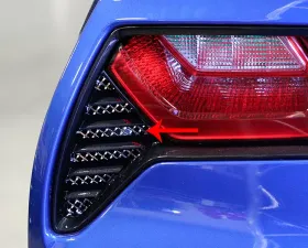 American Car Craft 2Pc Polished Stainless Steel Laser Mesh Taillight Grilles Chevrolet Corvette Z06 C7 | Grand Sport 2014-2019