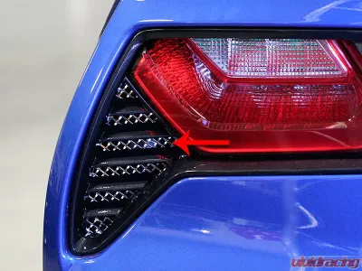 American Car Craft 2Pc Polished Stainless Steel Laser Mesh Taillight Grilles Chevrolet Corvette Z06 C7 | Grand Sport 2014-2019 - ACC-052005