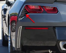 American Car Craft 2Pc Polished Stainless Aluminum Matrix Series Taillight Grilles Chevrolet Corvette Z06 C7 | Grand Sport 2014-2019