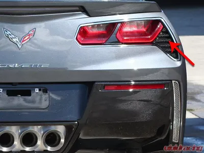 American Car Craft 2Pc Polished Stainless Aluminum Matrix Series Taillight Grilles Chevrolet Corvette Z06 C7 | Grand Sport 2014-2019 - ACC-052006