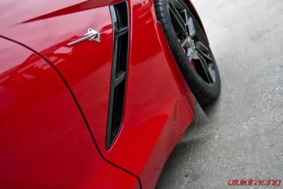 American Car Craft Front Set Mud Guards Polished w/Carbon Fiber Backing Chevrolet Corvette Stingray C7 2014-2019 - ACC-052023