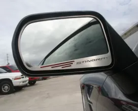 American Car Craft 2Pc Black Carbon Fiber Side View Mirror Trim Etched Stingray w/Slots Chevrolet Corvette Stingray C7 2014-2019