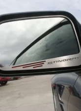 American Car Craft 2Pc Green Carbon Fiber Side View Mirror Trim Etched Stingray w/Slots Chevrolet Corvette Stingray C7 2014-2019                                     - ACC-052031-GRN - Image 3