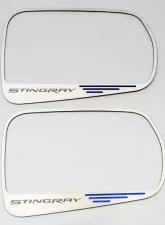 American Car Craft 2Pc Black Carbon Fiber Side View Mirror Trim Etched Stingray w/Slots Chevrolet Corvette Stingray C7 2014-2019                                     - ACC-052031-BLK - Image 3