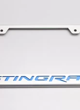 American Car Craft Blue Carbon Fiber License Plate Frame Stingray Lettering Chevrolet Corvette Stingray C7 2014-2019                                     - ACC-052032-BLU - Image 2