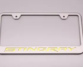 American Car Craft Purple Carbon Fiber License Plate Frame Stingray Lettering Chevrolet Corvette Stingray C7 2014-2019