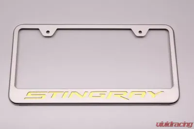 American Car Craft Purple Carbon Fiber License Plate Frame Stingray Lettering Chevrolet Corvette Stingray C7 2014-2019 - ACC-052032-PUR