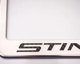 American Car Craft Brushed Black License Plate Frame Stingray Lettering Chevrolet Corvette Stingray C7 2014-2019
