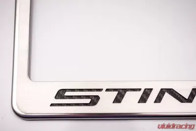 American Car Craft Brushed Black License Plate Frame Stingray Lettering Chevrolet Corvette Stingray C7 2014-2019 - ACC-052032-BBLK