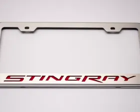 American Car Craft Illuminated Green License Plate Frame Stingray Lettering Chevrolet Corvette Stingray C7 2014-2019
