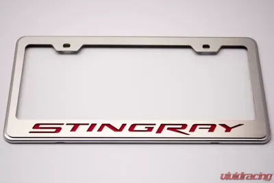 American Car Craft Illuminated Green License Plate Frame Stingray Lettering Chevrolet Corvette Stingray C7 2014-2019 - ACC-052032-GRNL
