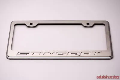 American Car Craft Illuminated Purple License Plate Frame Stingray Lettering Chevrolet Corvette Stingray C7 2014-2019 - ACC-052032-PRPL