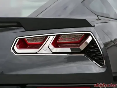 American Car Craft 8pc Polished Stainless Steel Taillight Bezel Trim w/ Etched Emblem Chevrolet Corvette C7 Z06 | Grand Sport 2014-2019 - ACC-052047-P