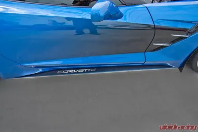 American Car Craft 22 Gauge Stainless Steel w/Carbon Fiber Overlay Side Skirts Chevrolet Corvette Stingray C7 | Z51 2014-2019 - ACC-052048