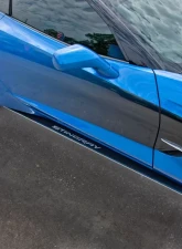 American Car Craft 2pc Stainless Stell w/ Carbon Fiber Side Skirts w/ Stingray Lettering Chevrolet Corvette Stingray C7 2014-2019                                     - ACC-052049 - Image 2