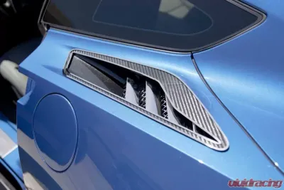 American Car Craft 10Pc Real Carbon Fiber Rear Quarter Vent w/Stainless Trim Chevrolet Corvette Stingray C7 2014-2019 - ACC-052065