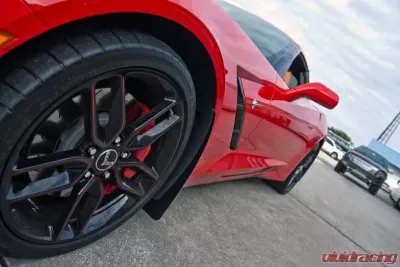 American Car Craft Rear Set Polished w/Carbon Fiber Backing Mud Guards Chevrolet Corvette Stingray C7 | Z06 2014-2019 - ACC-052091