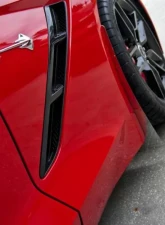 American Car Craft Rear Set Polished w/Carbon Fiber Backing Mud Guards Chevrolet Corvette Stingray C7 | Z06 2014-2019                                     - ACC-052091 - Image 3