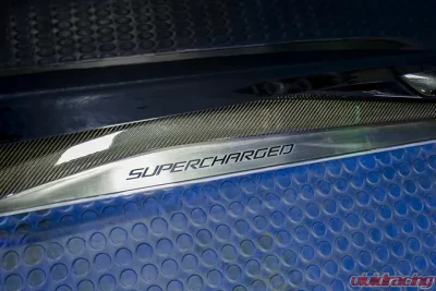 American Car Craft Side Skirt Extensions Stainless w/Supercharged Inlaid Lettering Chevrolet Corvette Z06 | Grand Sport 2015-2019 - ACC-052094