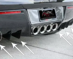 American Car Craft Brushed Stainless Carbon Fiber Wrapped Rear Diffusers Chevrolet Corvette Z06 | Grand Sport 2014-2019