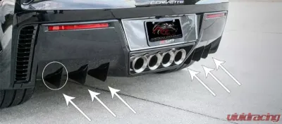 American Car Craft Brushed Stainless Carbon Fiber Wrapped Rear Diffusers Chevrolet Corvette Z06 | Grand Sport 2014-2019 - ACC-052096