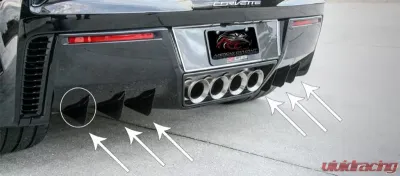 American Car Craft Brushed Stainless Carbon Fiber Wrapped Rear Diffusers Chevrolet Corvette Z06 | Grand Sport 2014-2019 - ACC-052096