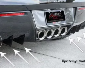 American Car Craft Polished Stainless Carbon Fiber Wrapped Rear Diffusers Chevrolet Corvette Z06 | Grand Sport 2014-2019