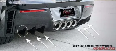 American Car Craft Polished Stainless Carbon Fiber Wrapped Rear Diffusers Chevrolet Corvette Z06 | Grand Sport 2014-2019 - ACC-052097