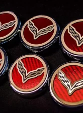 American Car Craft 6Pc Flag Style Manual Trans Synergy Green Solid Fluid Cap Covers Chevrolet Corvette Stingray C7 | Z06 | Z51 2014-2019                                     - ACC-053014-SGRN - Image 3