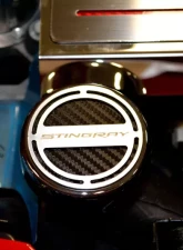 American Car Craft 6Pc Manual Trans Black Solid Stingray Script Fluid Cap Covers Chevrolet Corvette C7 | Z06 | Z51 2014-2019                                     - ACC-053020-SBLK - Image 3