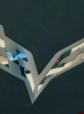 American Car Craft Brushed Stainless Steel Flag Hood Emblem Chevrolet Corvette Stingray C7 | Z51 2014-2019                                     - ACC-053021 - Image 3