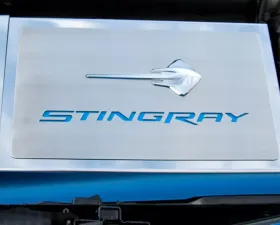 American Car Craft Black Carbon Fiber Stainless Steel Fuse Box Cover Chevrolet Corvette C7 | Z06 | Z51 2014-2019