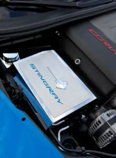 American Car Craft Black Carbon Fiber Stainless Steel Stingray Emblem Fuse Box Cover Chevrolet Corvette C7 | Z06 | Z51 2014-2019                                     - ACC-053033-BLK - Image 3